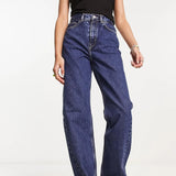 Dr Denim Echo Spiral Cut Straight Leg Jeans In Mid Blue