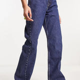 Dr Denim Echo Spiral Cut Straight Leg Jeans In Mid Blue
