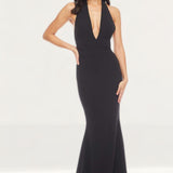 Dress The Population Camden Black Fishtail Maxi Dress