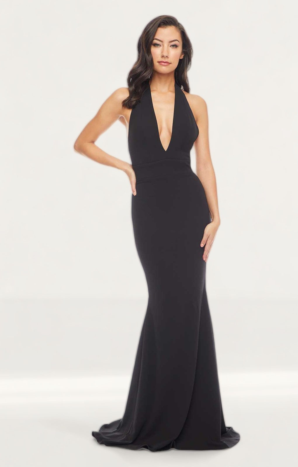 Dress The Population Camden Black Fishtail Maxi Dress