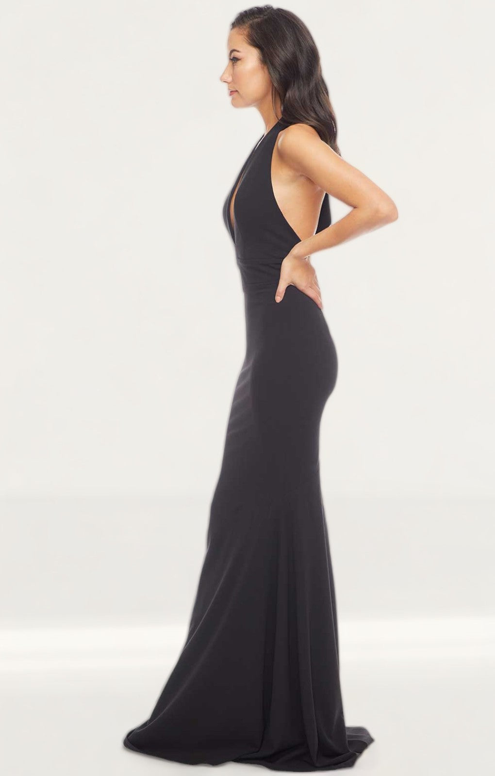 Dress The Population Camden Black Fishtail Maxi Dress