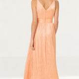 Dress The Population Danae Peach Satin Maxi Dress
