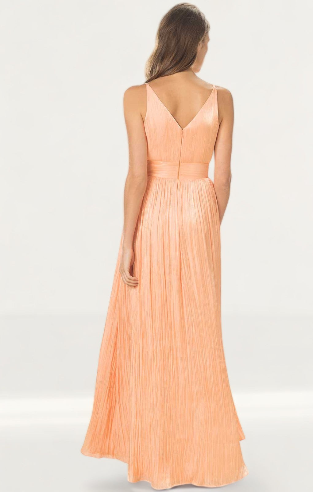 Dress The Population Danae Peach Satin Maxi Dress