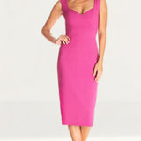 Dress The Population Elle Hisbiscus Pink Bodycon Midi Dress