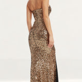 Dress The Population Gold Fernanda Dress