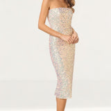 Dress The Population Viviana Bandeau Sequin Midi Dress