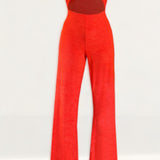 Elsie & Fred Farrah Cut Out Red Towelling Jumpsuit with Flare Cut product image