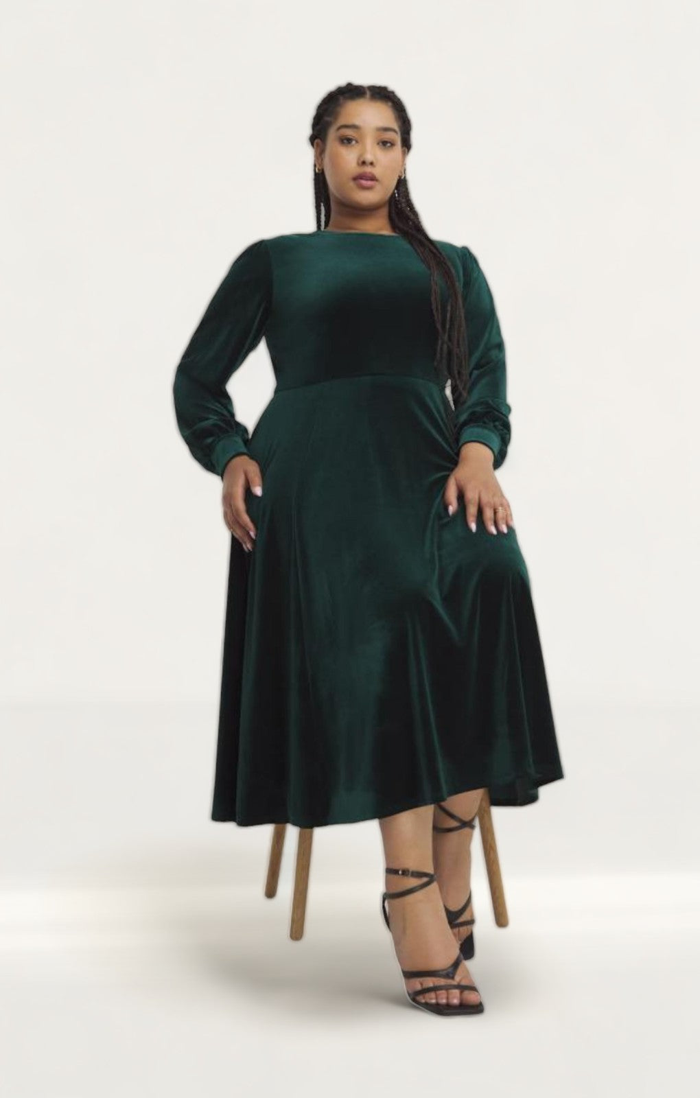 Simply Be Etta Velour Dress