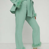 Warehouse Feather Trim Flare Trousers & Jacket product image