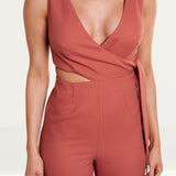 Finders Keepers Breezeblocks Papaya Jumpsuit