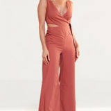 Finders Keepers Breezeblocks Papaya Jumpsuit