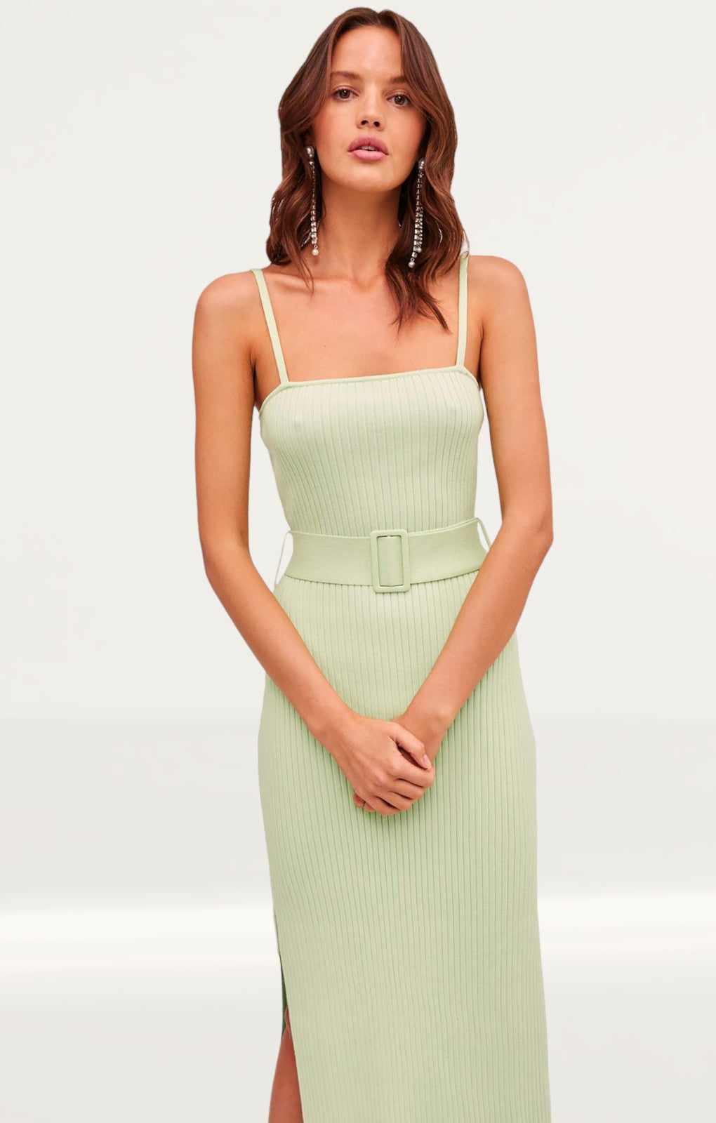 Finders Keepers Briggite Green Knit Dress