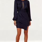 Finders Keepers Navy Gabriella Mini Dress