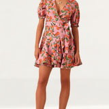 Finders Keepers Pink Clementine Wrap Dress