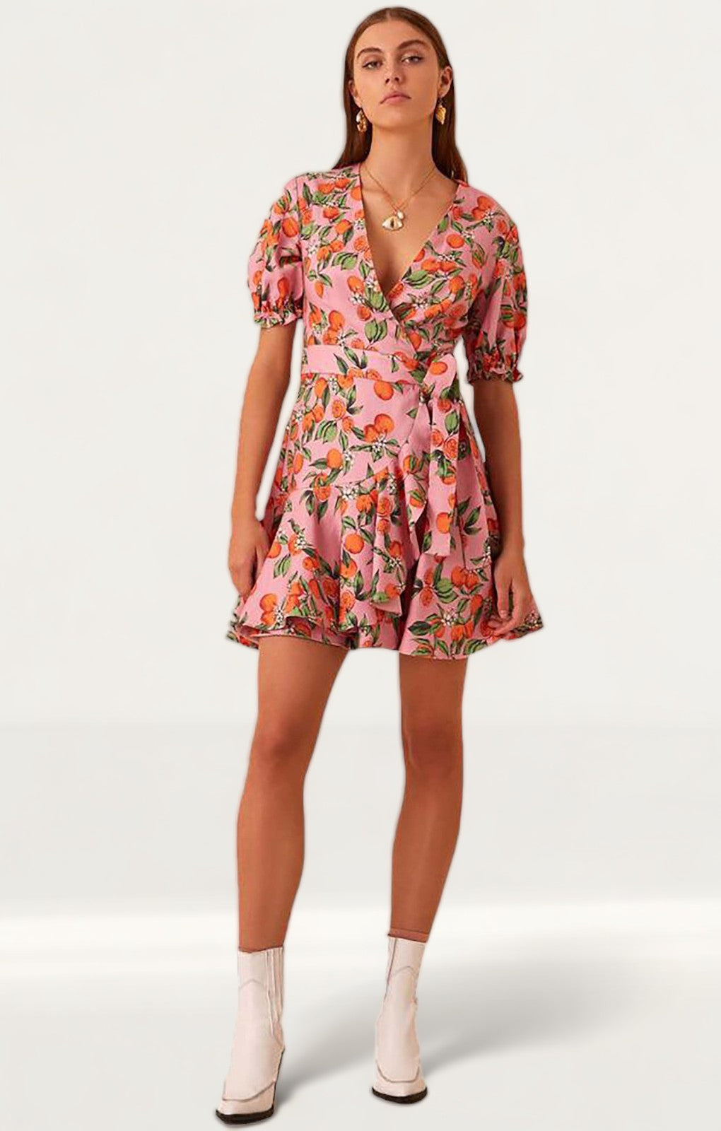 Finders Keepers Pink Clementine Wrap Dress