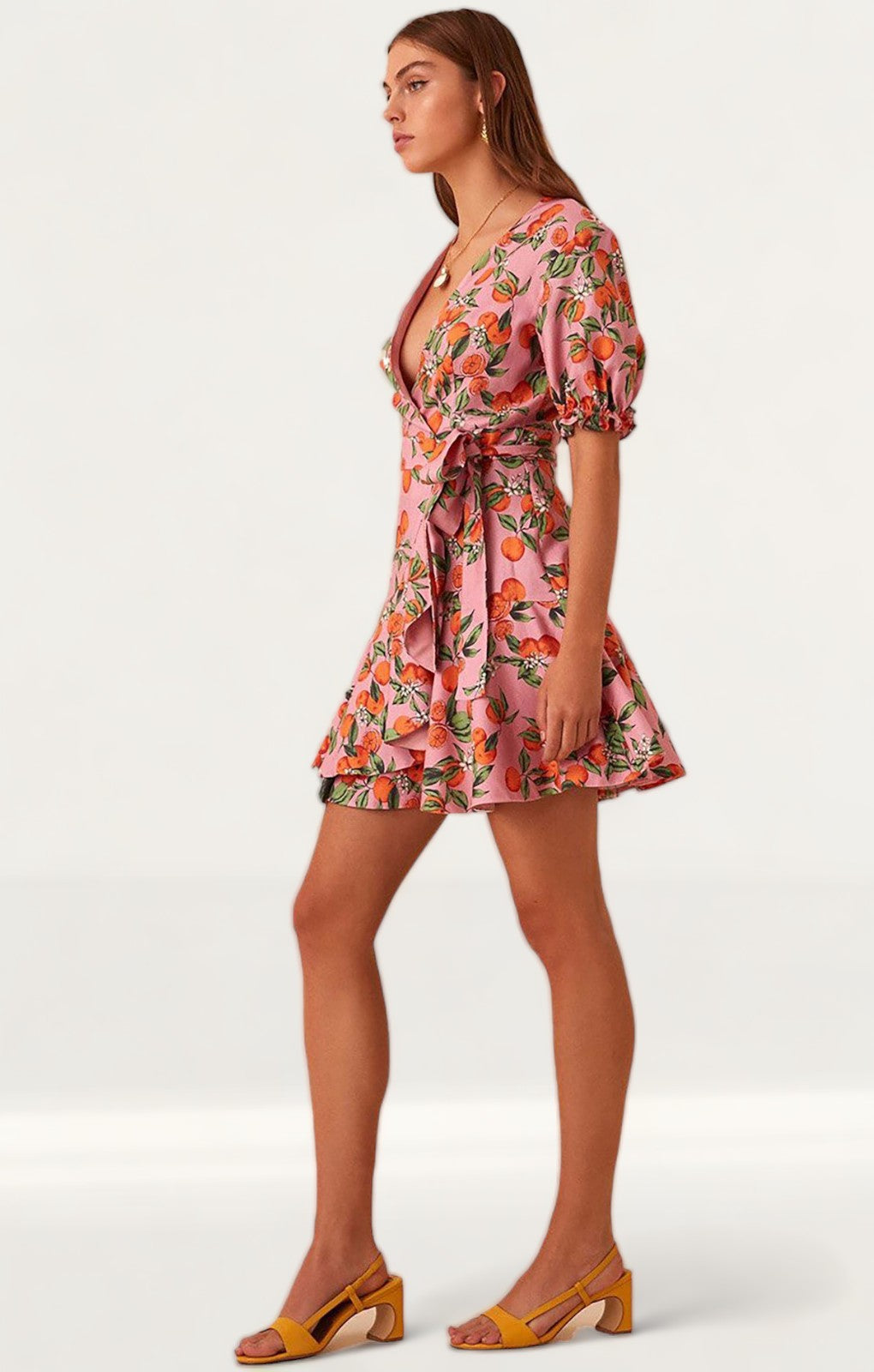 Finders Keepers Pink Clementine Wrap Dress