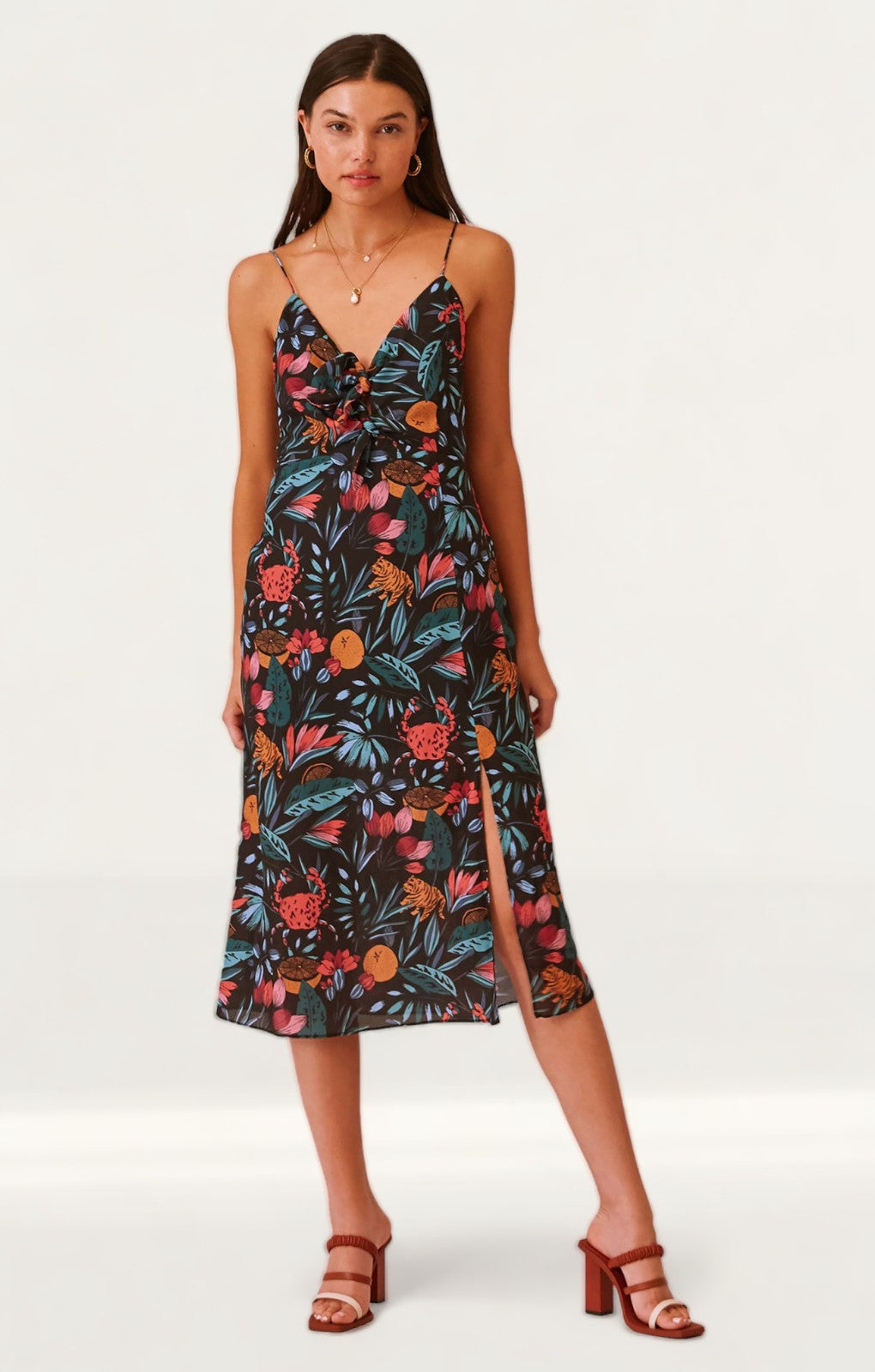 Finders Keepers Black Tropical Sally Dress