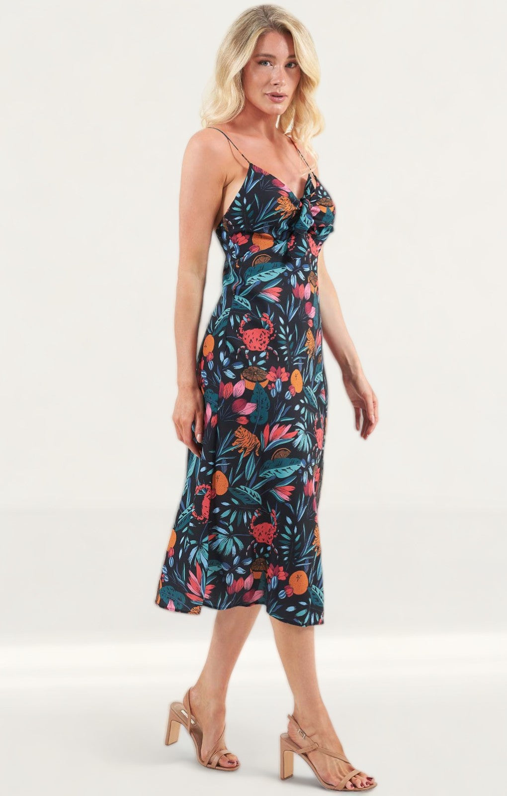 Finders Keepers Black Tropical Sally Dress