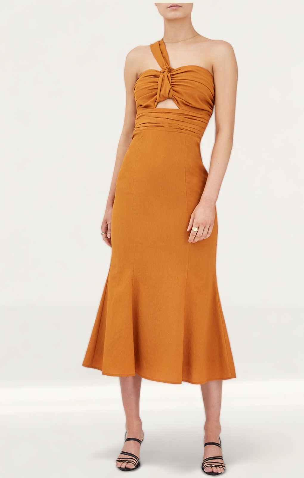 Finders Keepers Terracotta Jacques Midi Dress