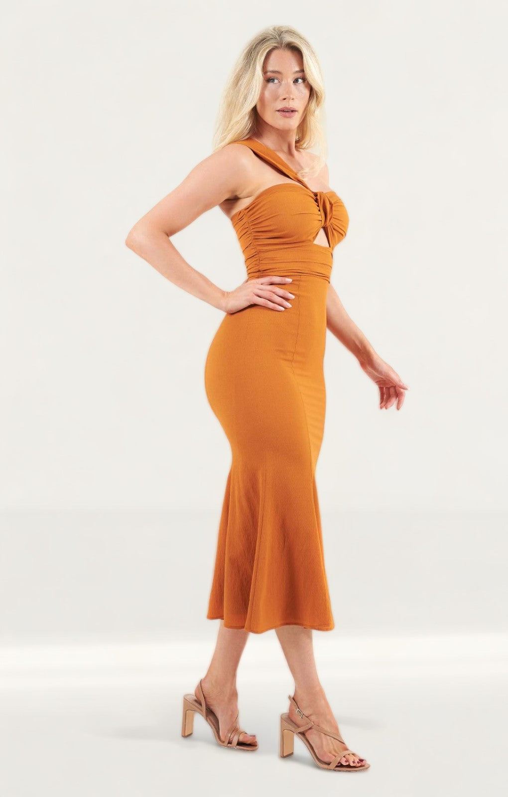 Finders Keepers Terracotta Jacques Midi Dress