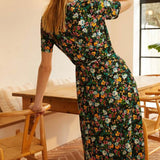 Oasis Floral Print Crinkle Belted Midi Dress product image