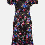 Oasis Ditsy Floral Tiered Scuba Midi Dress