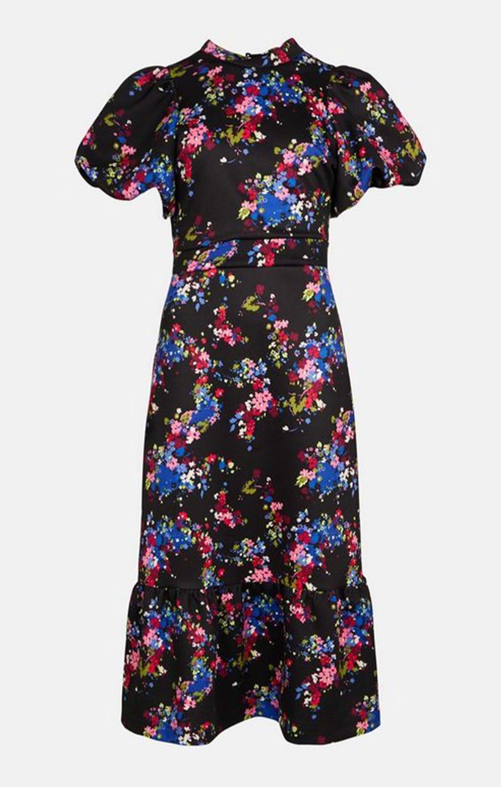 Oasis Ditsy Floral Tiered Scuba Midi Dress