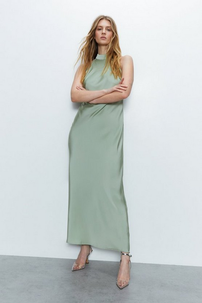 halter applique dress Drop Waist Petal Appliqué Tea Length Halter Dress