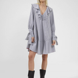 French Connection Acantha Organic Striped Linen V-Neck Dress