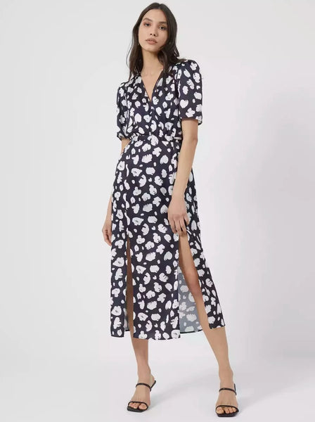 Rent French Connection Aimee Enid Front Split Midi Dress | Hirestreet