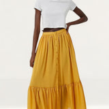 French Connection Anitta Cora Ruffle Hem Midi Skirt