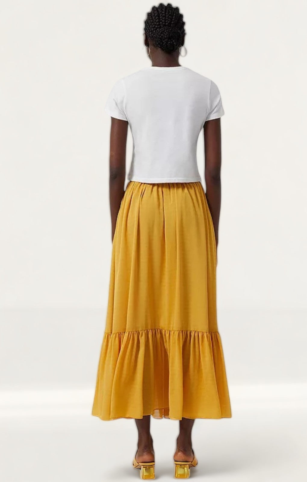 French Connection Anitta Cora Ruffle Hem Midi Skirt