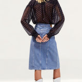French Connection Augustine Recycled Crinkle Smock Top