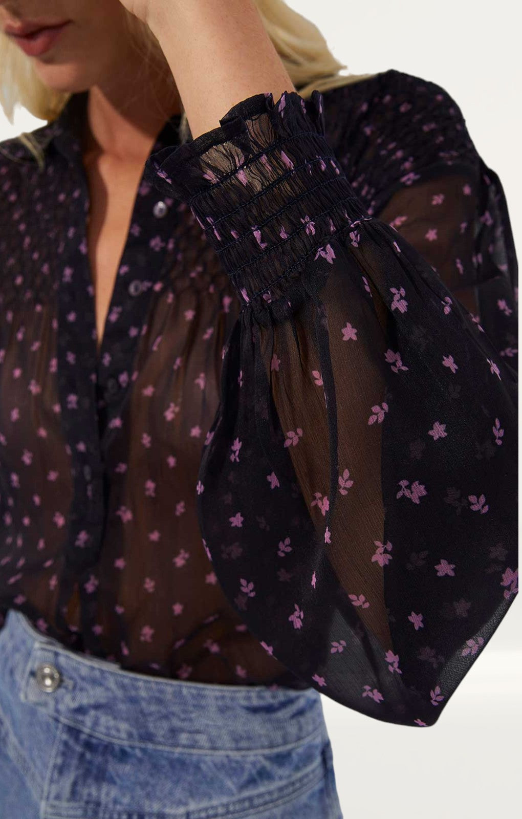 French Connection Augustine Recycled Crinkle Smock Top