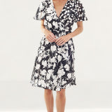 French Connection Bamba Devore V Neck Dress