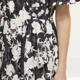 French Connection Bamba Devore V Neck Dress
