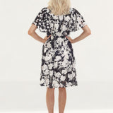 French Connection Bamba Devore V Neck Dress