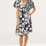 French Connection Bamba Devore V Neck Dress