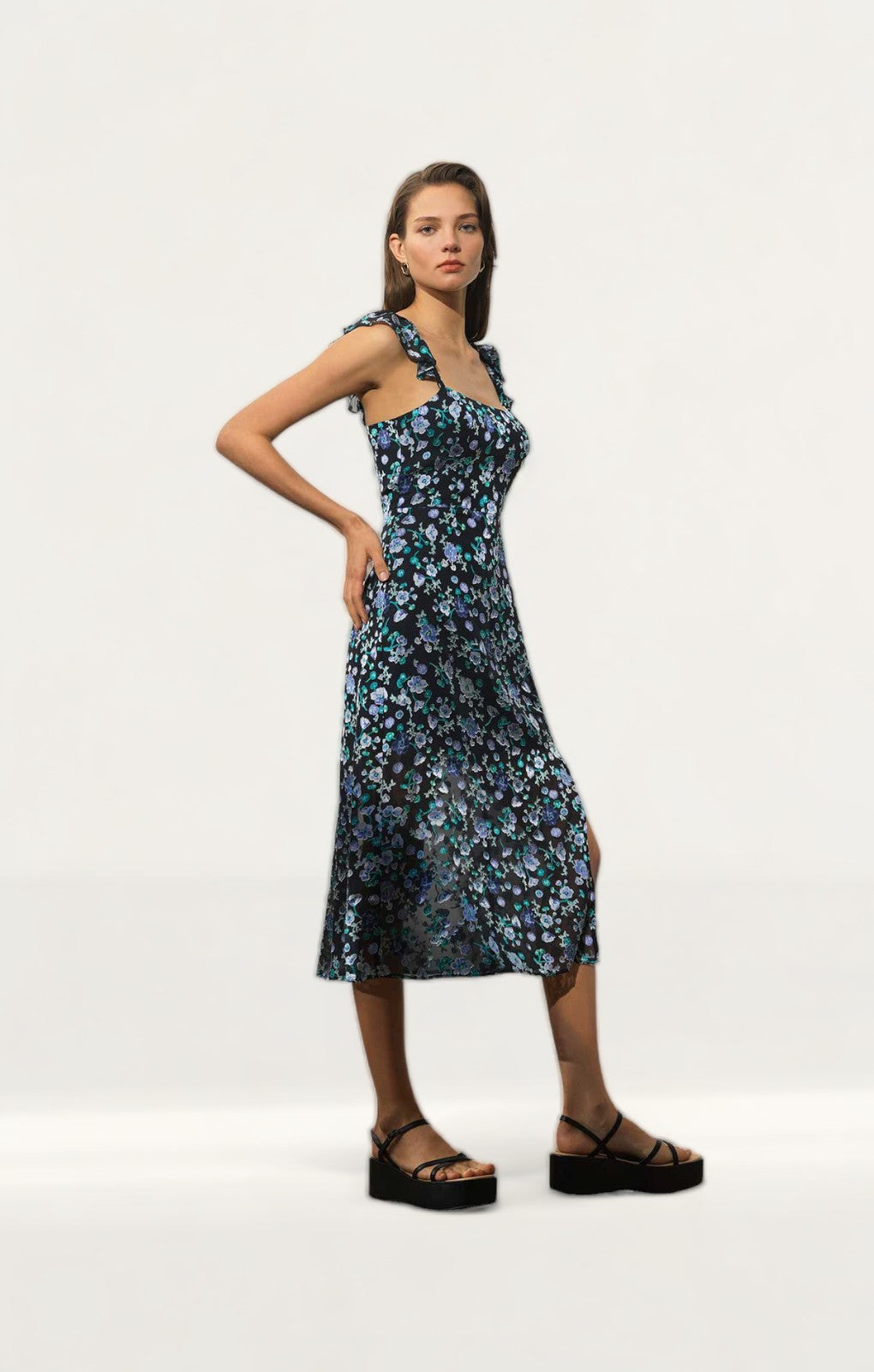 French Connection Bette Satin Burnout Dress product image