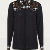 French Connection Black Bala Sequin Shirt