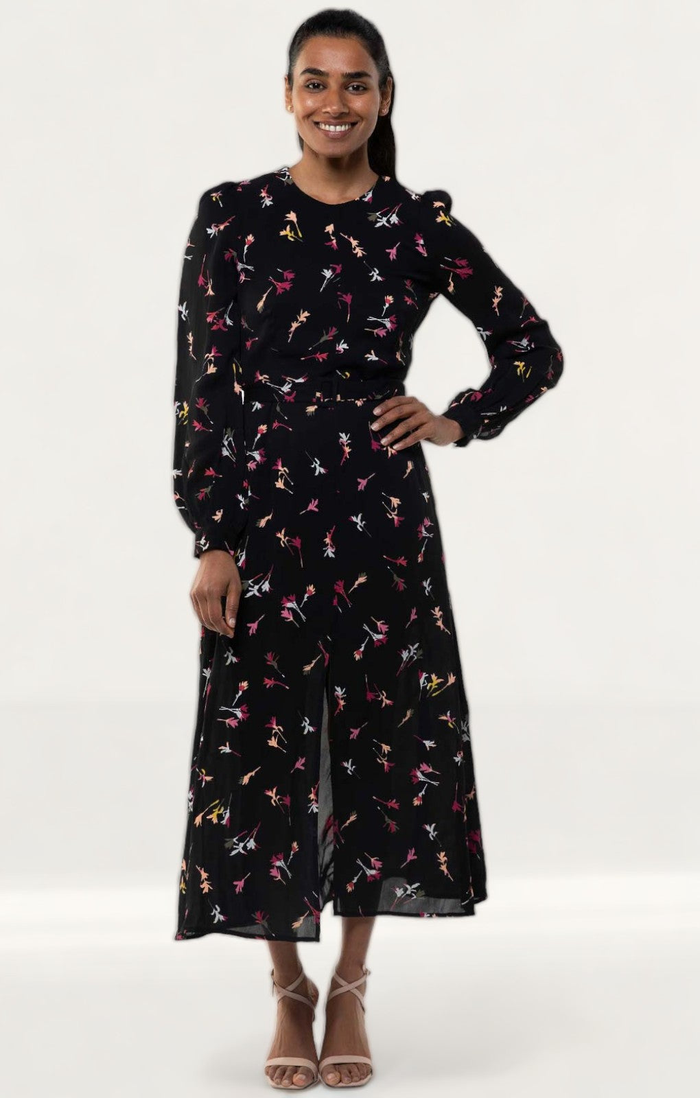 French Connection Black Chiara Drape Midaxi Dress product image