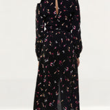 French Connection Black Chiara Drape Midaxi Dress