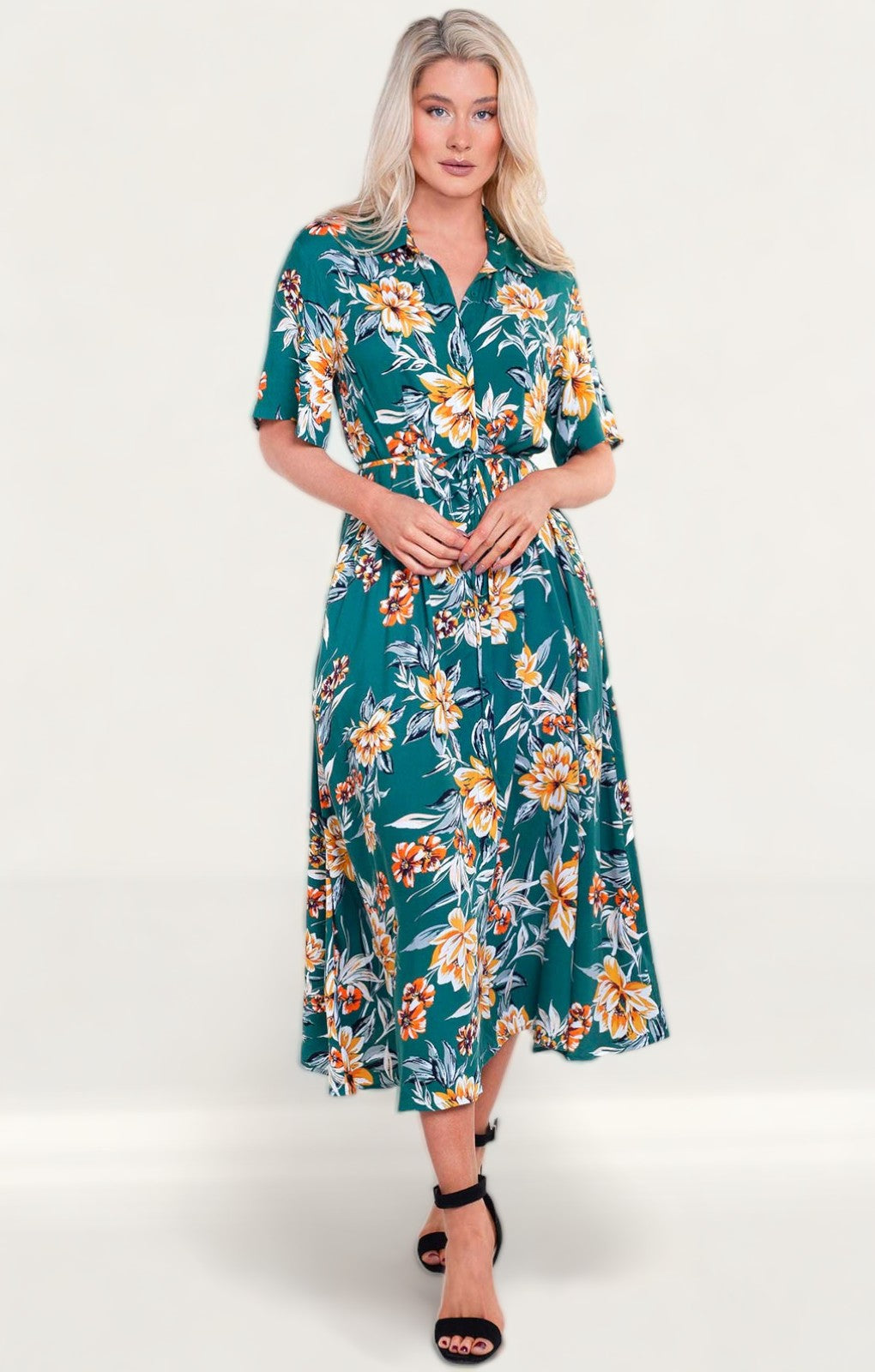 French Connection Claribel Floral Midi Shirt Dress product image