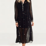French Connection Danna Embroidered Midi Dress