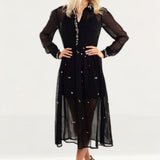 French Connection Danna Embroidered Midi Dress