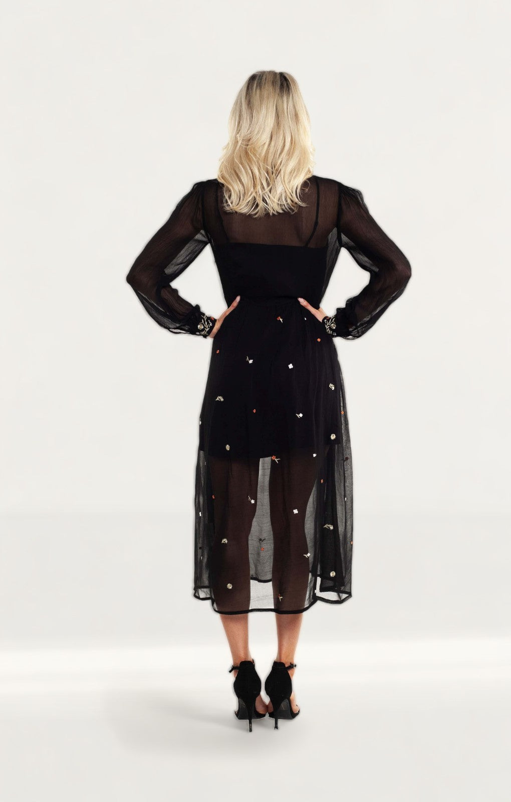 French Connection Danna Embroidered Midi Dress