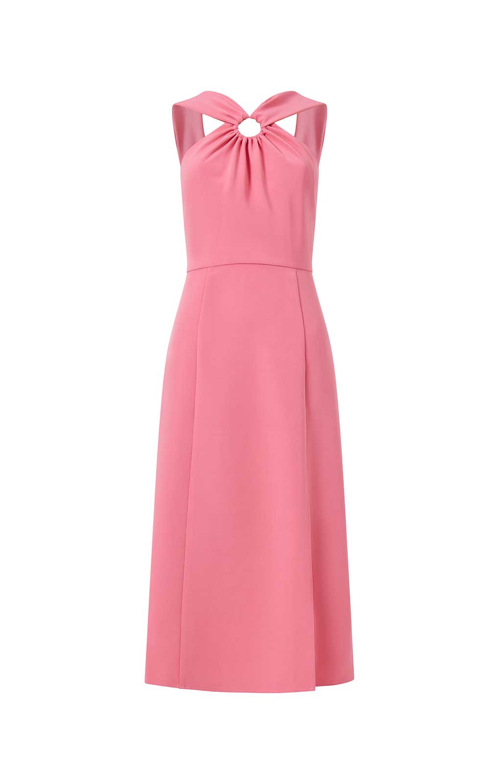 French Connection Eco Crepe Ring Halterneck Dress in Pink product image