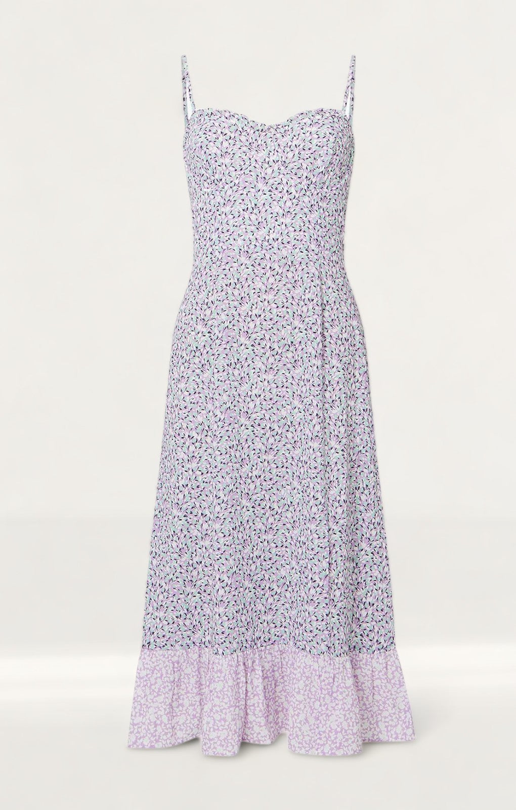 French Connection Enora Verona Sweetheart Ruffle Midi Dress