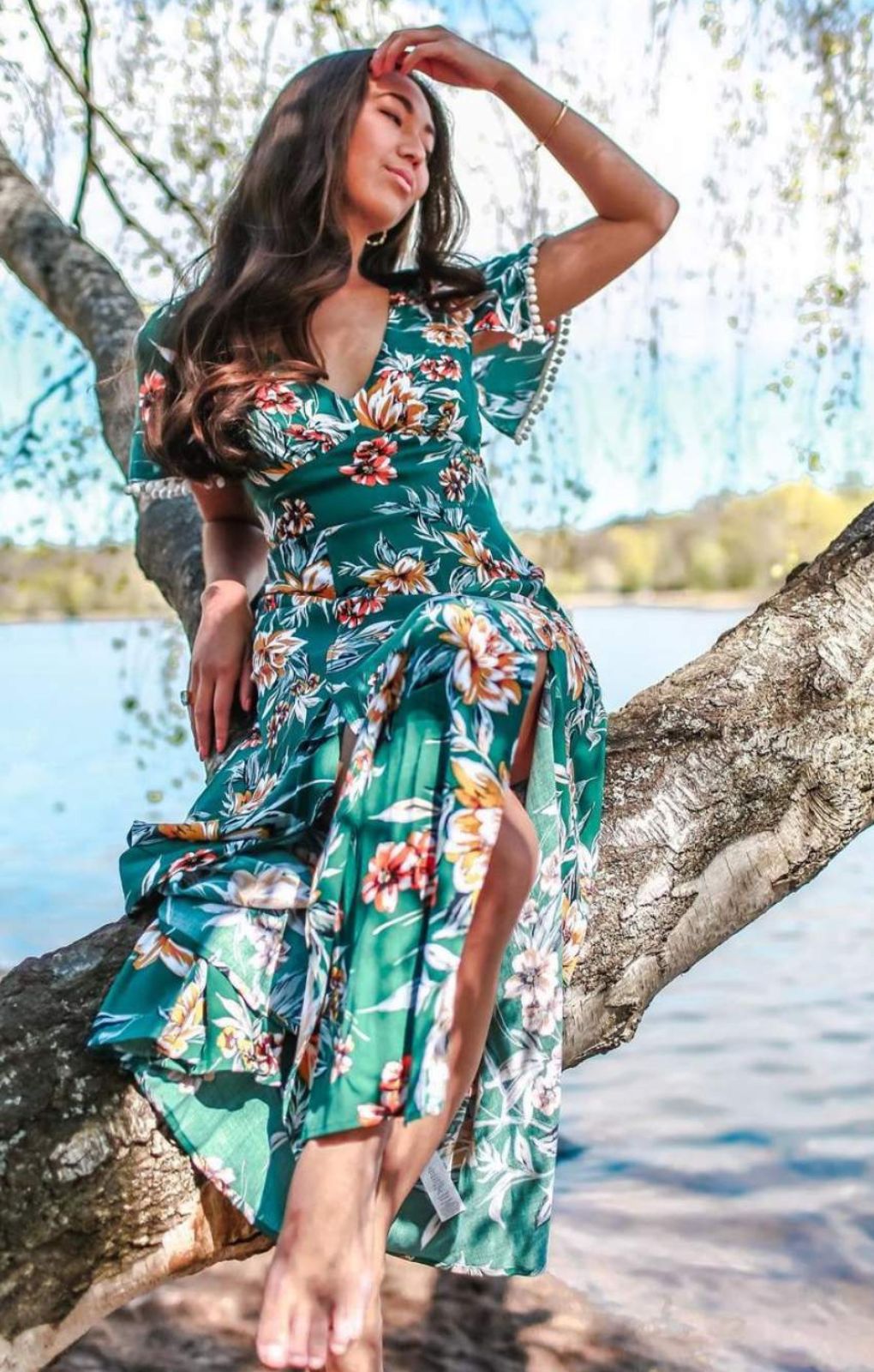 French Connection Evergreen Claribel Floral Maxi
