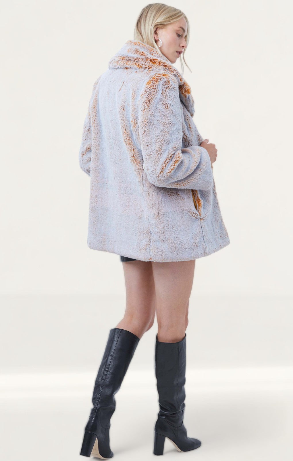 French Connection Golden Melange Danitanna Faux Fur Coat